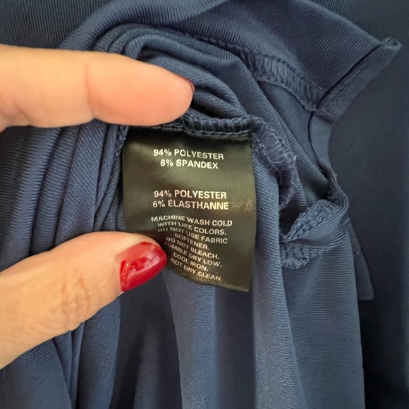 Ogio Polo Shirt Mens XL Blue Solid Short Sleeve Golf Button Collared - Picture 4 of 5